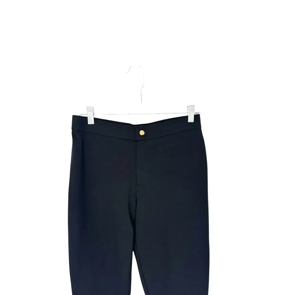 J.Crew Pixie Pant Black Leather‎ Panel Office Career Work Business Ankle Size 6